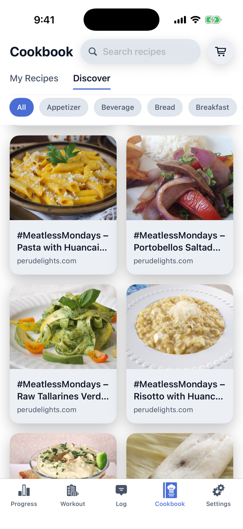 Macrios cookbook discovery screenshot