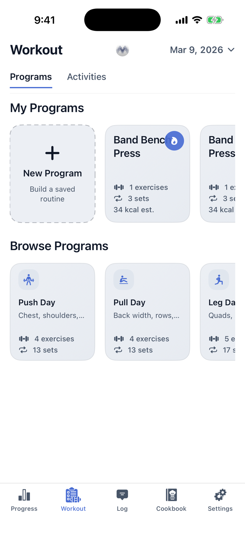 Macrios workout programs screenshot