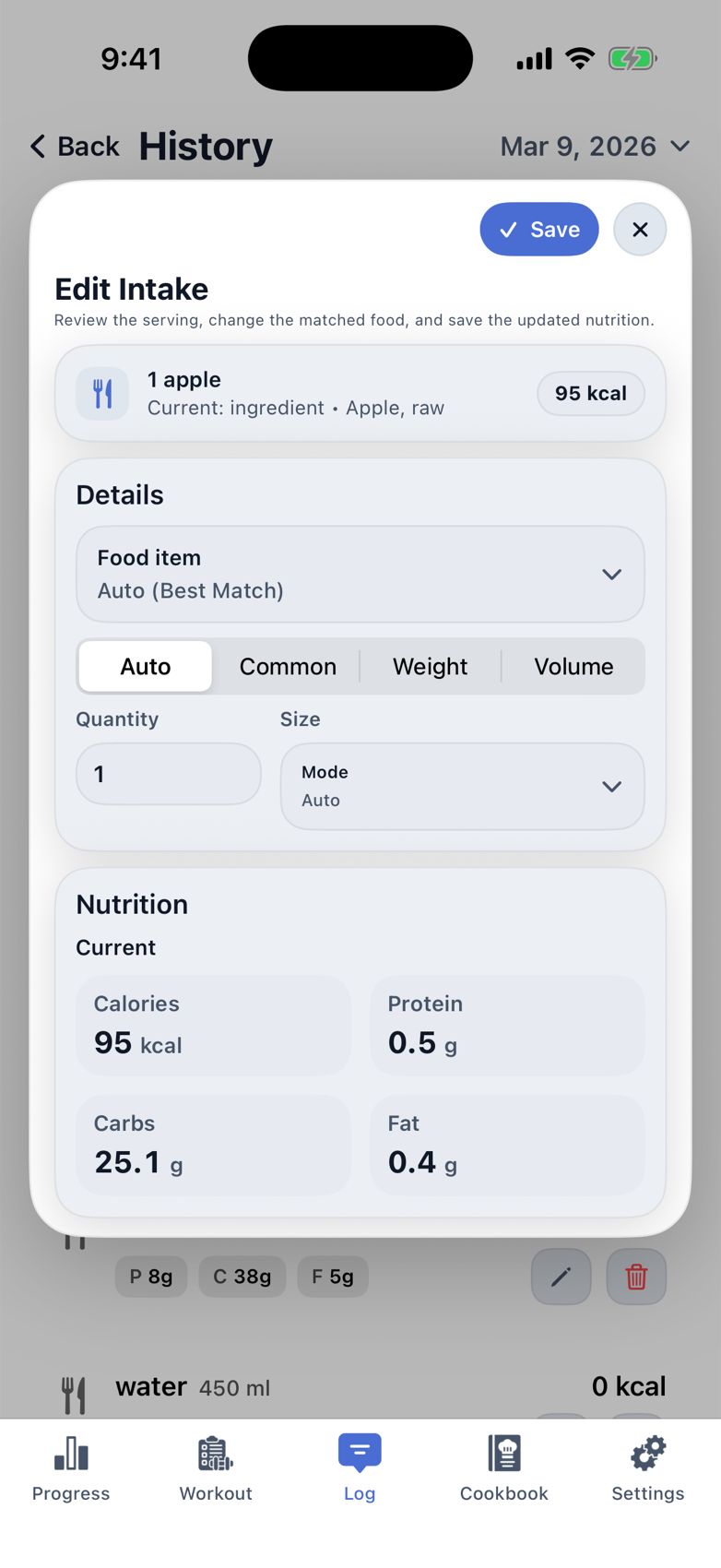Macrios intake editing screenshot
